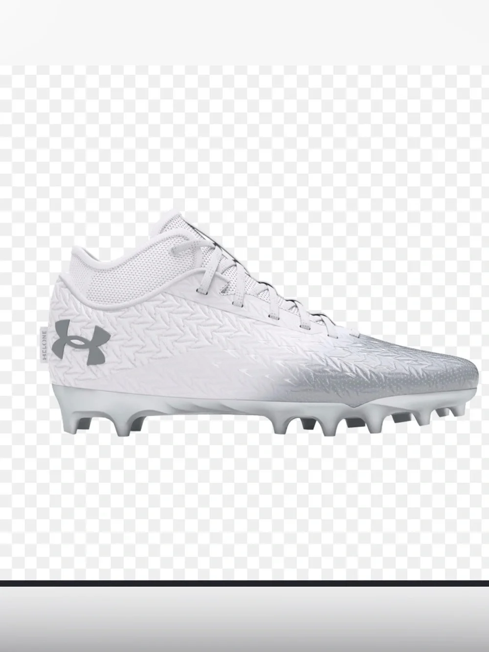Under Armour Spotlight Franchise RM 4.0 football cleat in white/silver size 13
